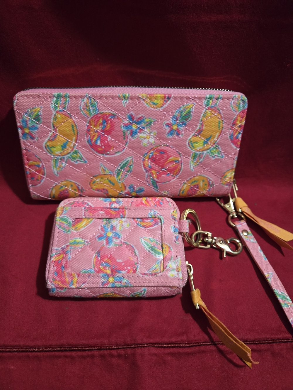 Simply Southern 2pc Bright Pink Fruit Print Wallet & Card Case Set NWOT - Picture 3 of 6